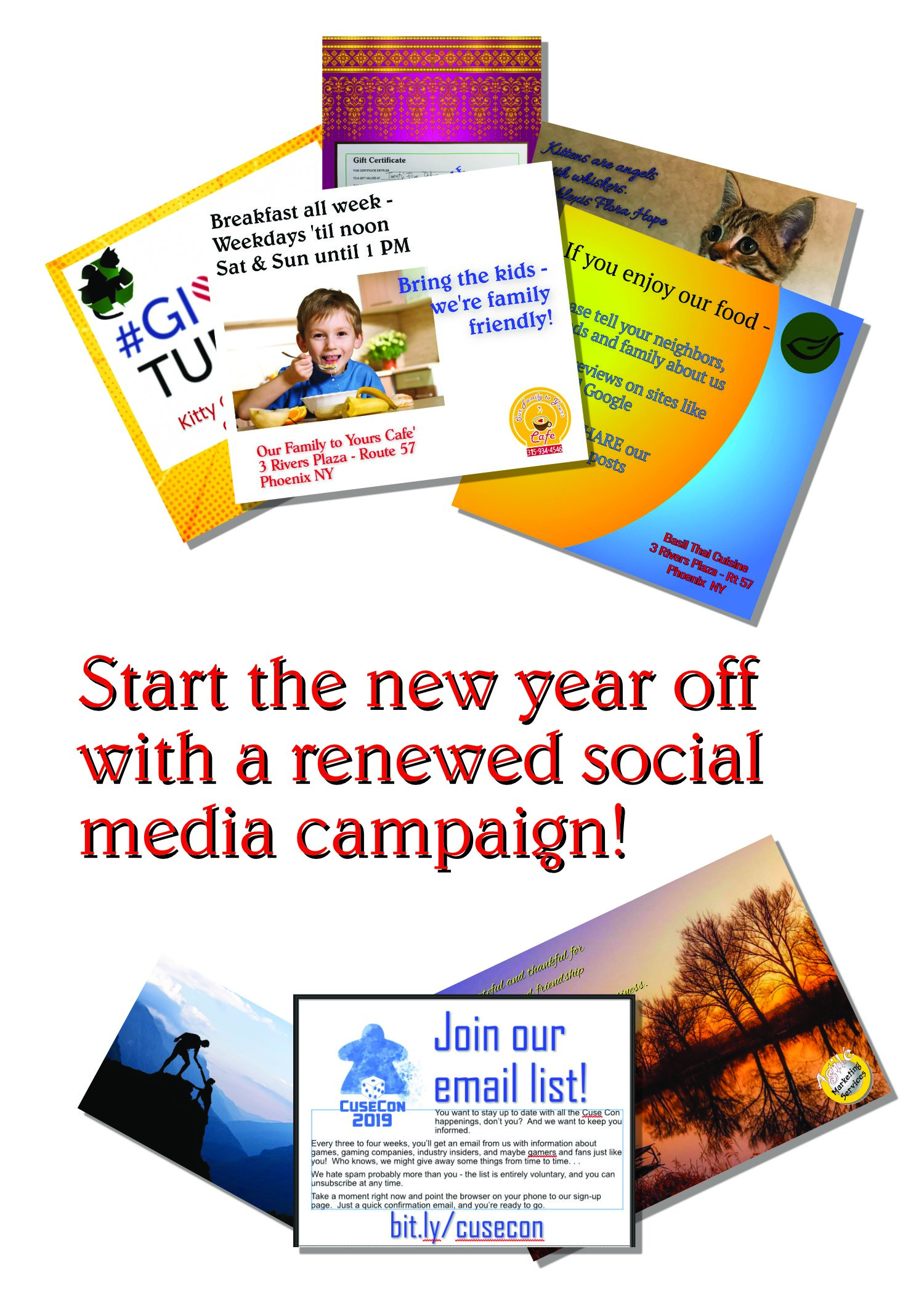 Front page of social meda campaign card - January 2021